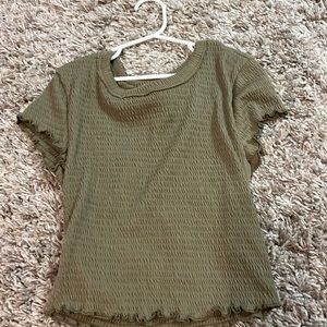 Altrd state green ruffle baby tee.
